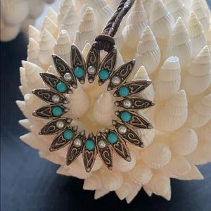 turquoise boho necklace